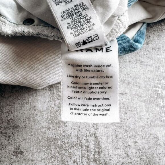 Frame Denim Le High Straight High Rise White and Blue Denim Size 30 - Picture 9 of 9